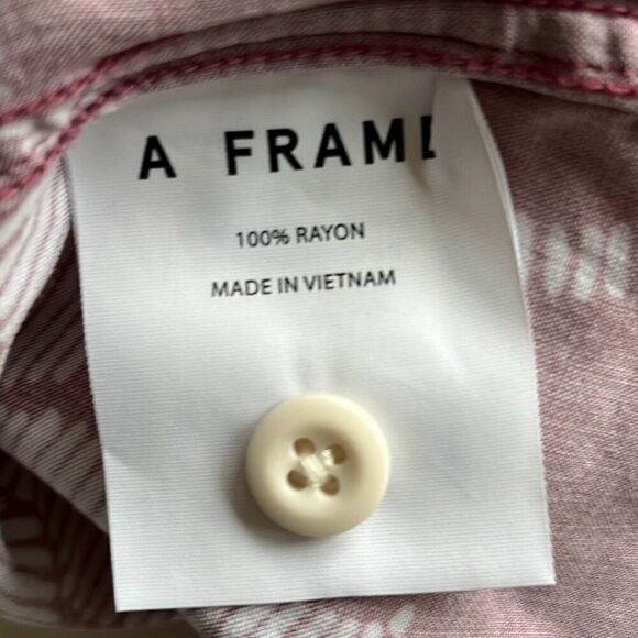 A-Frame Slim Fit Rayon Palm Camp Shirt Mens XL Tall - Picture 8 of 8